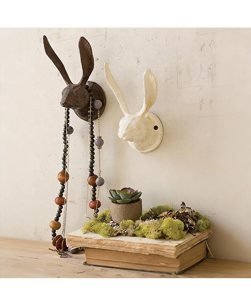 Yigii Rustic Cast Iron Rabbit Wall Hook - Versatile, Sturdy, Fun