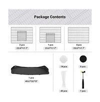 Cozito Small Animal Playpen with Oxford Floor Mat, 48.4" x 24.8", 1" Wire Spacing, Modular Panels, 2 Doors