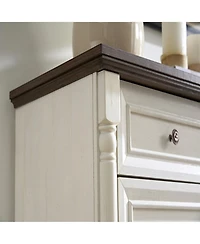 Clihome 9 Drawer Dresser Chest with Wooden Base, Wooden Rustic Rustic Chest of Drawers, Storage Dresser