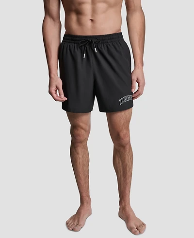 Dkny Men's Varsity Logo Stretch Volley Swim Shorts