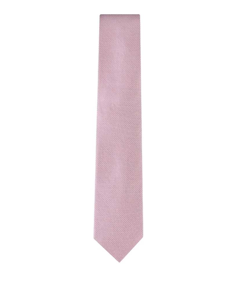 Calvin Klein Men's Textured Solid Silk & Linen Blend Tie