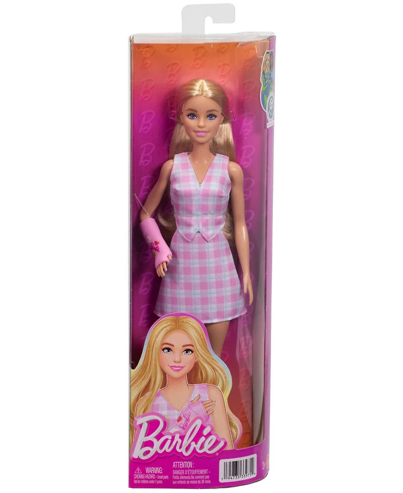 Barbie Fashionistas Doll #243 with Arm Cast and Plaid Top and Skirt