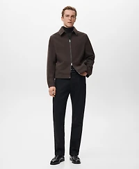 Mango Men's Regular Fit Zip-Up Jacket