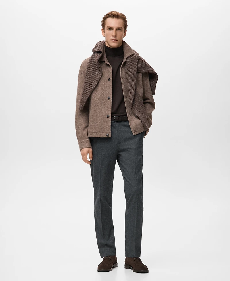 Mango Men's Slim-Fit Flannel Pants