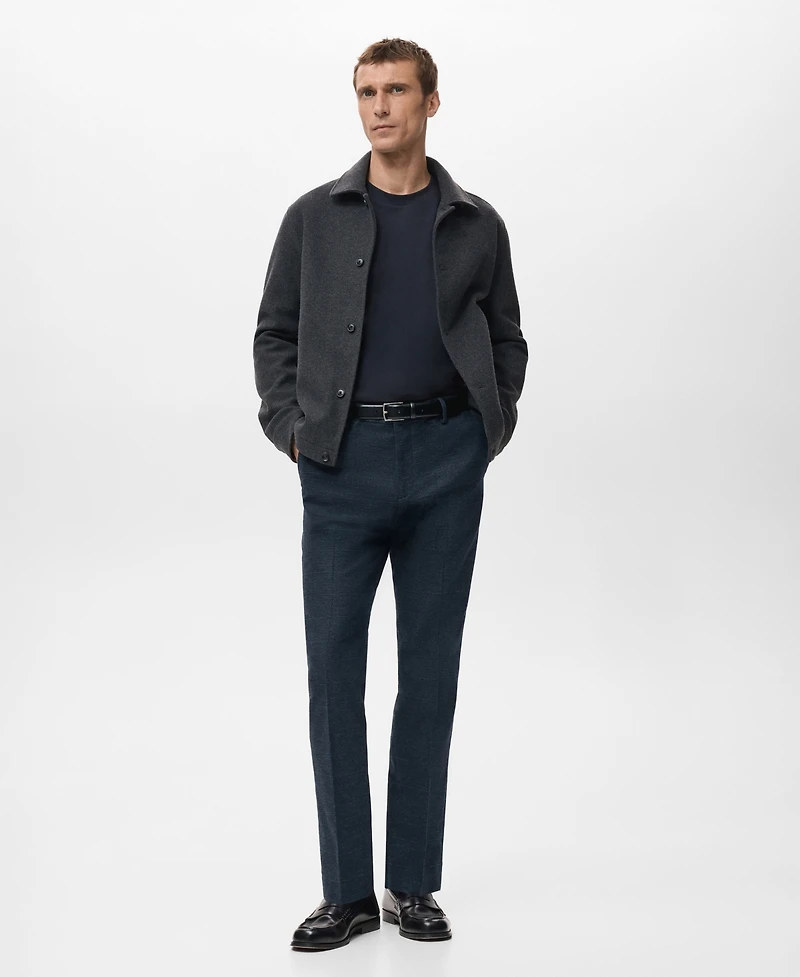 Mango Men's Slim-Fit Flannel Pants