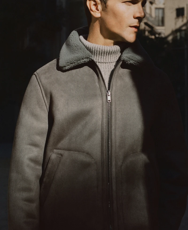 Mango Men's Fleece Lining Double Face Jacket