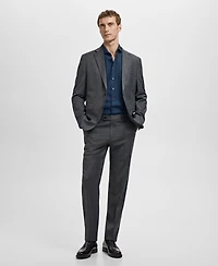 Mango Men's Slim-Fit Cotton Poplin Dress Shirt