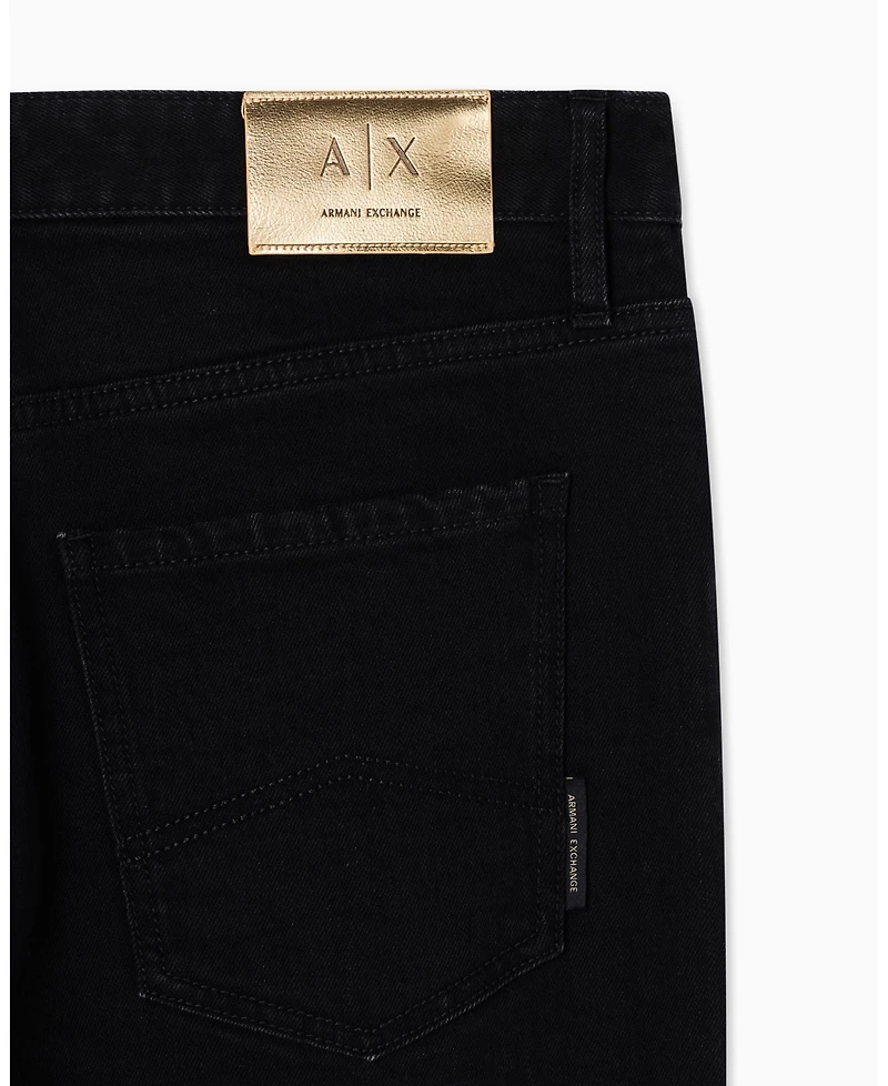 A|X Armani Exchange Men's Black and Gold J14 Slim Denim Jeans