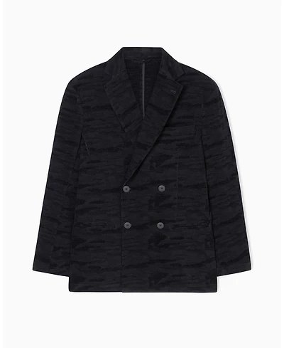 A|X Armani Exchange Men's Jacquard Subtle Camouflage Print Blazer