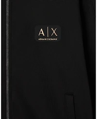 A|X Armani Exchange Men's Black and Gold Fleece Full Zip Hoodie