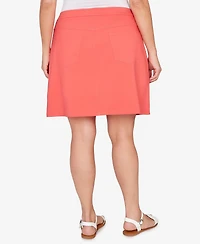 Hearts Of Palm Plus Solid Tech Stretch Pull On Skort