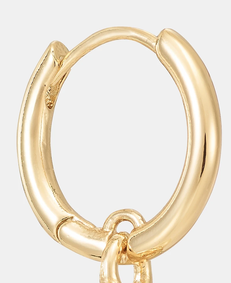 Lauren Ralph Lauren Gold-Tone Glass Pearl Drop Huggie Earrings