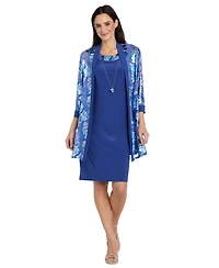 R & M Richards Plus Foil Print Jacket Dress