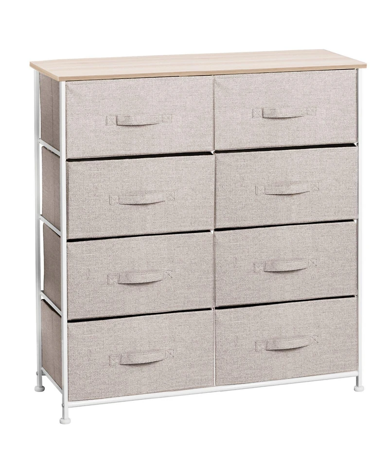 mDesign Large Storage Dresser Furniture, 8 Removable Fabric Drawers