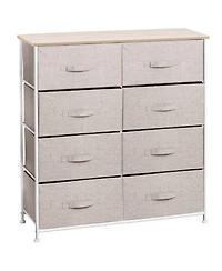 mDesign Large Storage Dresser Furniture, 8 Removable Fabric Drawers