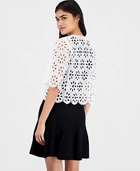 Robbie Bee Petite Chemical Lace Open-Front Shrug