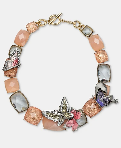 Anne Klein Mixed Stone Butterfly 18" Collar Necklace