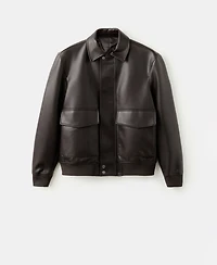 Mango Men's Pockets Faux-Leather Jacket