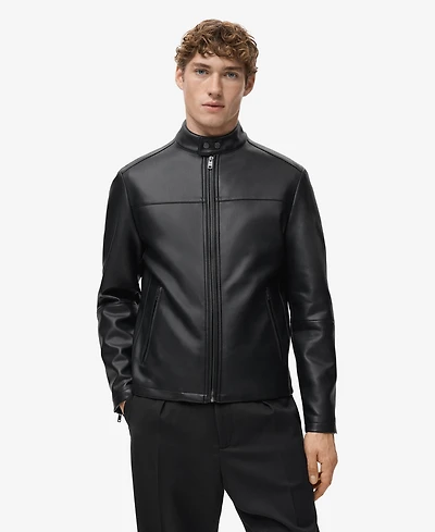 Mango Men's Zip-Up Faux-Leather Jacket