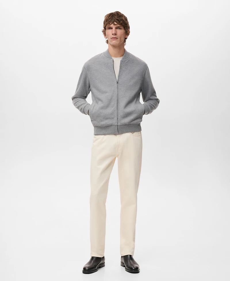 Mango Men's Bomber Zip Hoodie