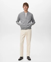 Mango Men's Bomber Zip Hoodie