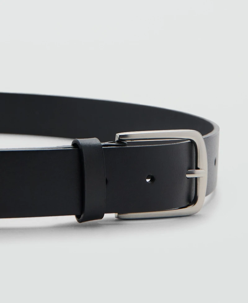 Mango Men's Buckle Leather Belt