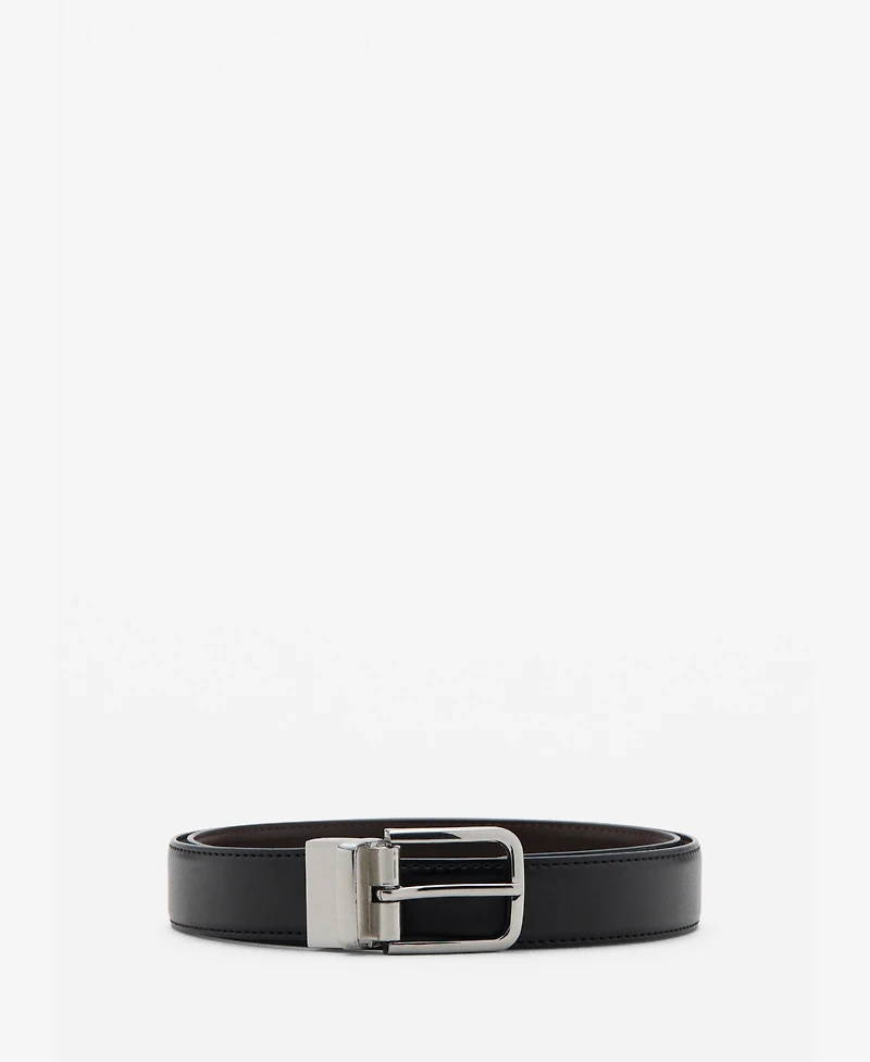 Mango Men's Reversible Suit Leather Belt