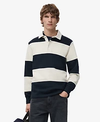 Mango Men's Striped Polo Sweatshirt