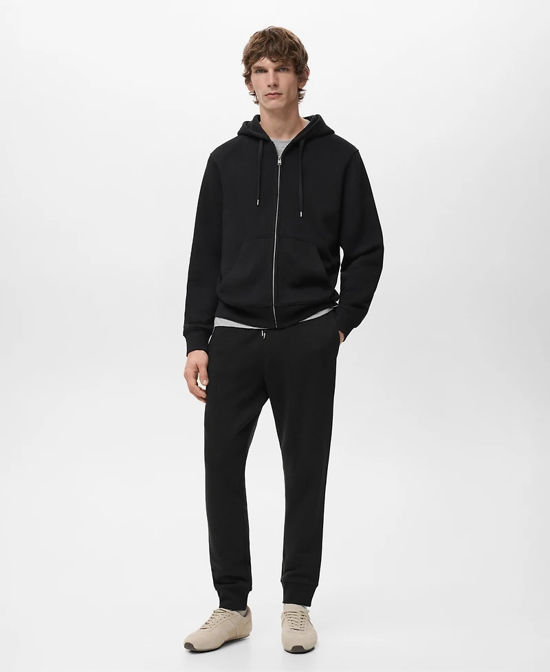 Mango Men's Elastic Waist Cotton Joggers