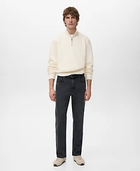 Mango Men's Regular-Fit Cotton Zipper Sweatshirt