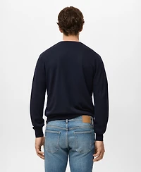 Mango Men's Merino Wool V-Neck Sweater