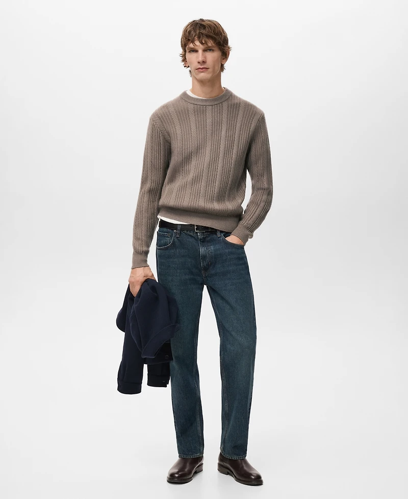 Mango Men's Structured Knitted Sweater