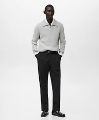 Mango Men's Wool-Blend Zipper Sweater