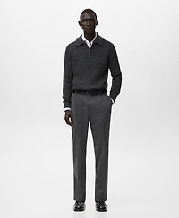 Mango Men's Wool-Blend Zipper Sweater