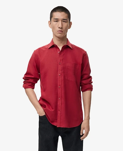 Mango Men's Pocket Linen Shirt