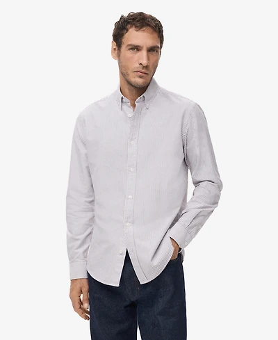 Mango Men's Cotton Kodak Striped Shirt