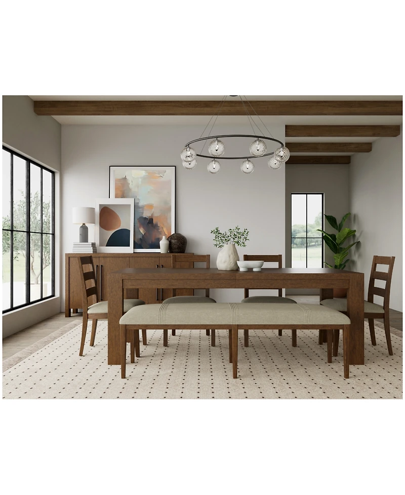 Davie Rectangular 6-Pc. Dining Set (Table, 4 Ladder Side Chairs & Bench)