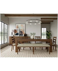 Davie Rectangular 6-Pc. Dining Set (Table, 4 Ladder Side Chairs & Bench)