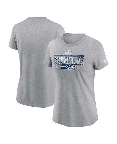 Nike Women's Dark Heather Gray Seattle Seahawks2026 Nfc Conference Champs Locker Room Trophy Collection T-Shirt