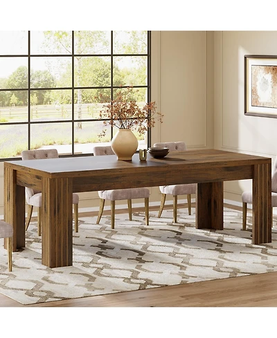 Tribesigns Farmhouse Dining Table for 6-8, Large Rectangle Kitchen Table with Heavy Duty Legs
