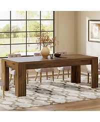 Tribesigns Farmhouse Dining Table for 6-8, Large Rectangle Kitchen Table with Heavy Duty Legs