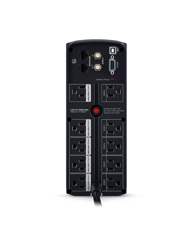 CyberPower Avr Series 1500VA / 900W Simulated Sine Wave Ups, 8 Outlets / Usb and Serial Ports, RJ11/RJ45 and Coax RG6 Protection