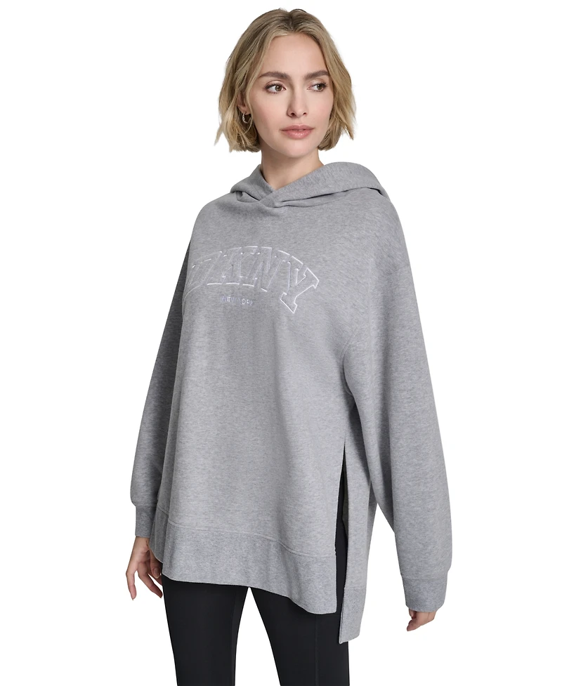 Dkny Sport Women's 3D Puff Applique Varsity Logo Oversized Hoodie