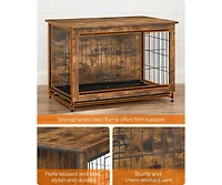 Cozito Indoor Dog Crate Furniture with Double Doors, Reversible Side Door, Removable Tray, 38.6" L, Top 154 lb
