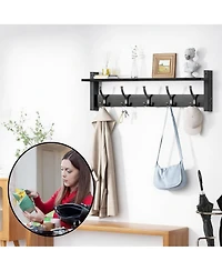 Yigii 5-Hook Wall Coat Rack with Shelf, 80 lbs Capacity