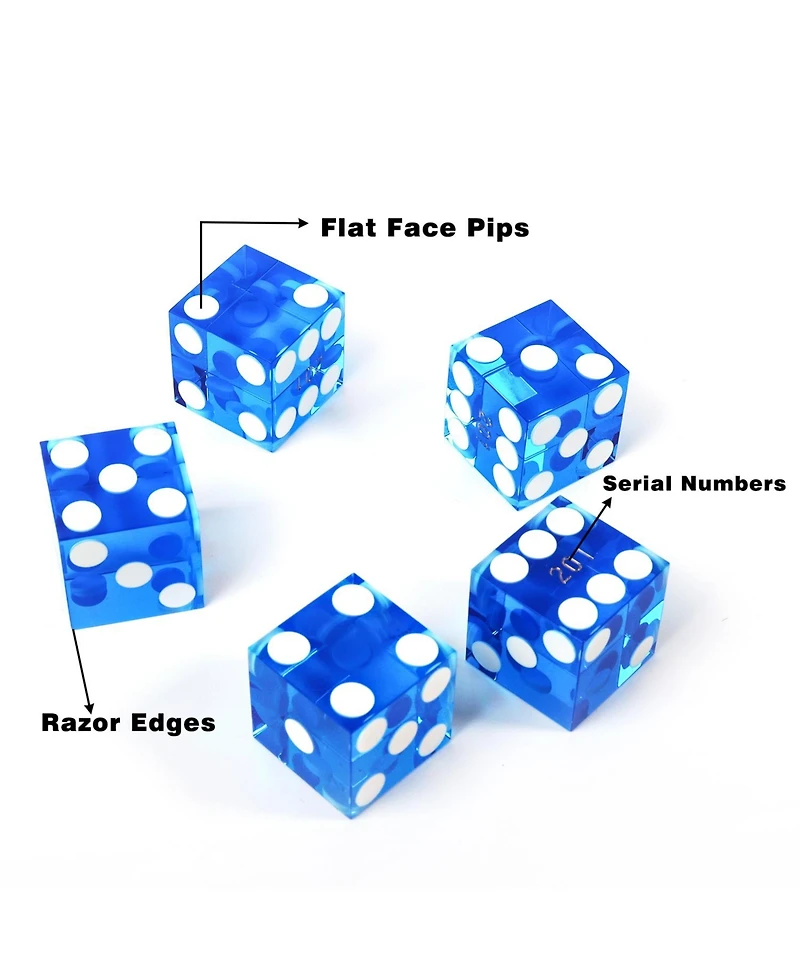 Gse Games & Sports Expert 19mm Vegas Casino Style Craps Dice Set of 5 with Razor Sharp Edges