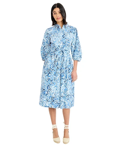 Maggy London Women's Balloon-Sleeve Shirt Dress