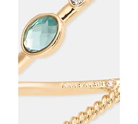 Anne Klein Crystal & Stone Openwork Bangle Bracelet
