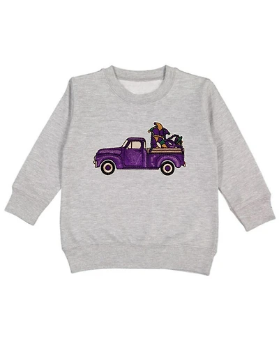 Sweet Wink Toddler Boys Mardi Gras Truck Patch Sweatshirt