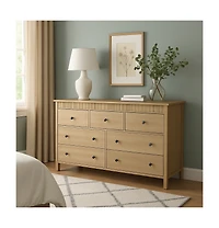 gaomon 7 Drawer Dresser for Bedroom, Wooden Chest of Drawers, Fluted Tv Stand Storage Organizer for Living Room, Hallway and Entryway